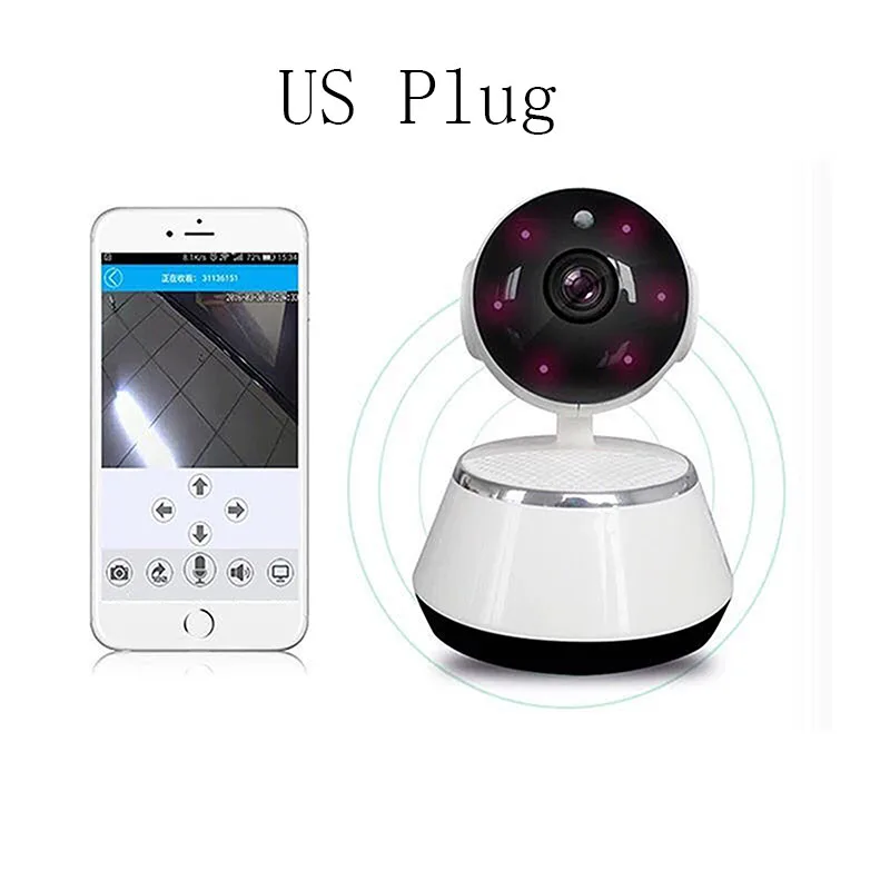 US Plug Радионяня портативная WiFi ip-камера 600TVL Беспроводной Детский фотоаппарат наблюдения домашняя камера безопасности умный телефон видео запись - Цвет: US Plug