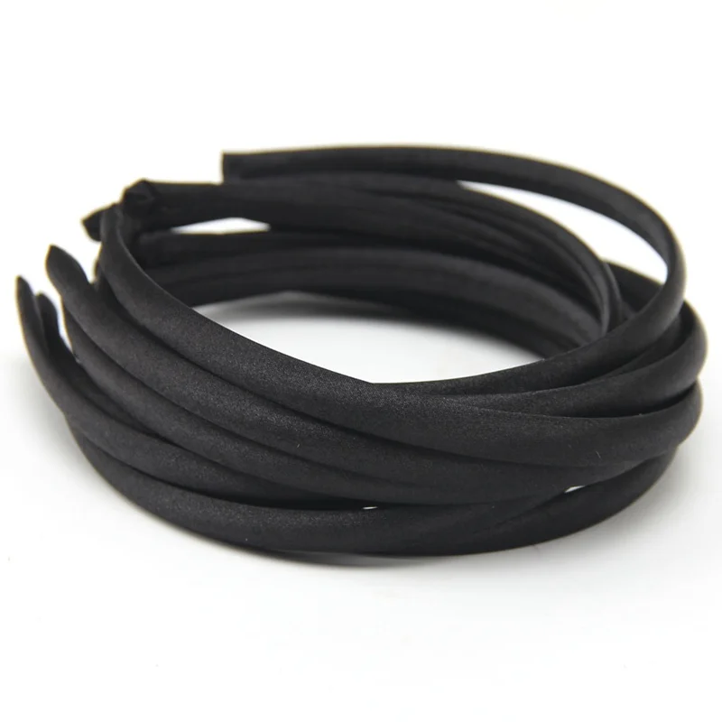 10 шт./лот девочек ободок мм цветная атласная повязка для волос покрыта смолой