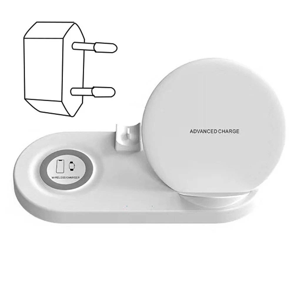 Ascromy Быстрое беспроводное зарядное устройство док-станция для iwatch Apple Watch 4 3 2 Airpods iPhone X XS Max XR 8 Plus QI Быстрая Зарядка Док-станция - Тип штекера: EU Plug