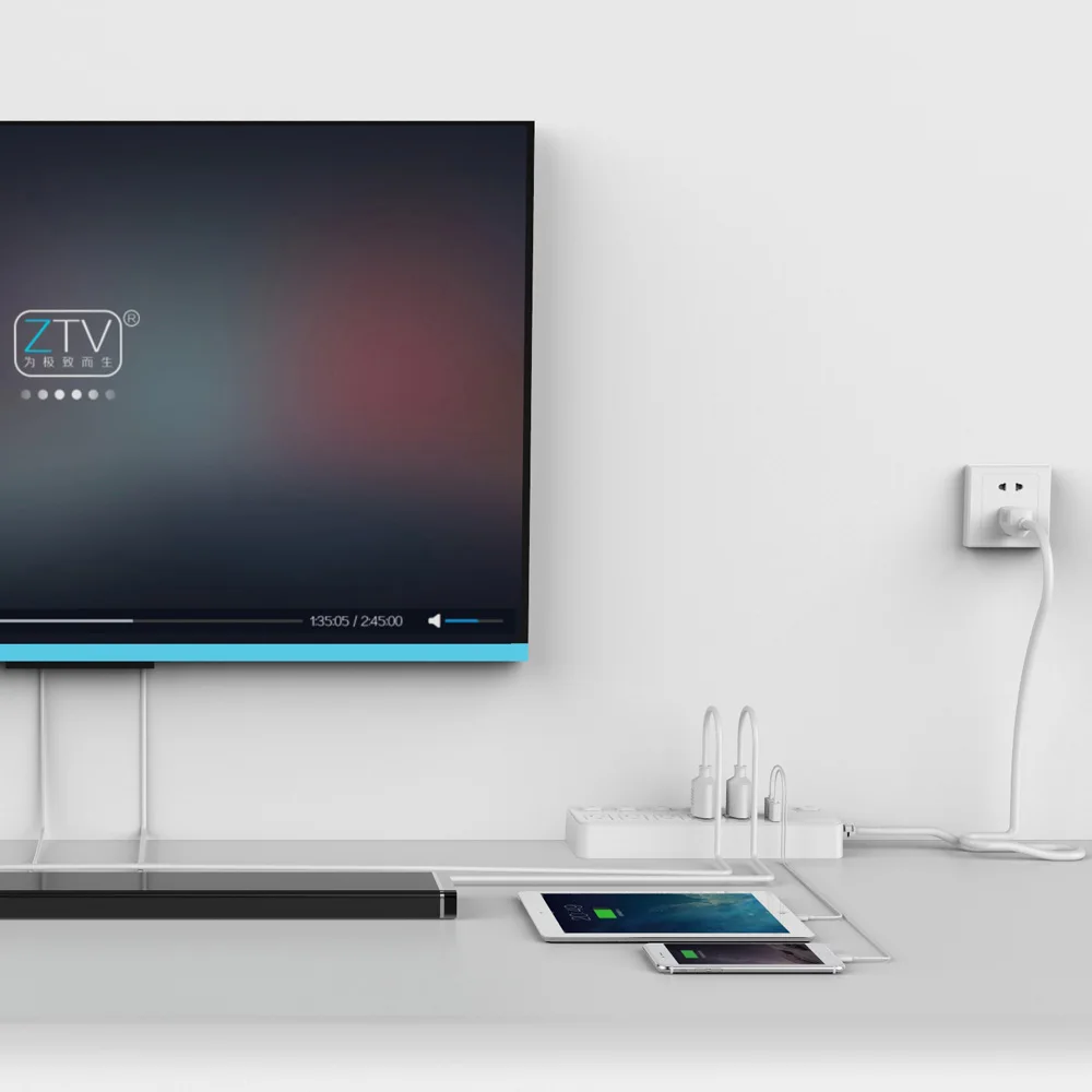 ORICO SPC блок питания 5 розеток переменного тока с 2 USB зарядными портами Кнопка