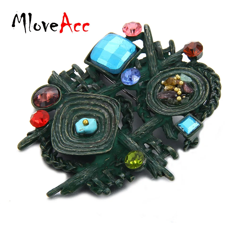 Женская Брошь из камня для шарфов MloveAcc винтажная разноцветная брошь в античный