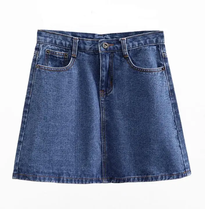 Женские джинсовые юбки мини 2021 сезон: весна лето с завышенной талией цвет: белый