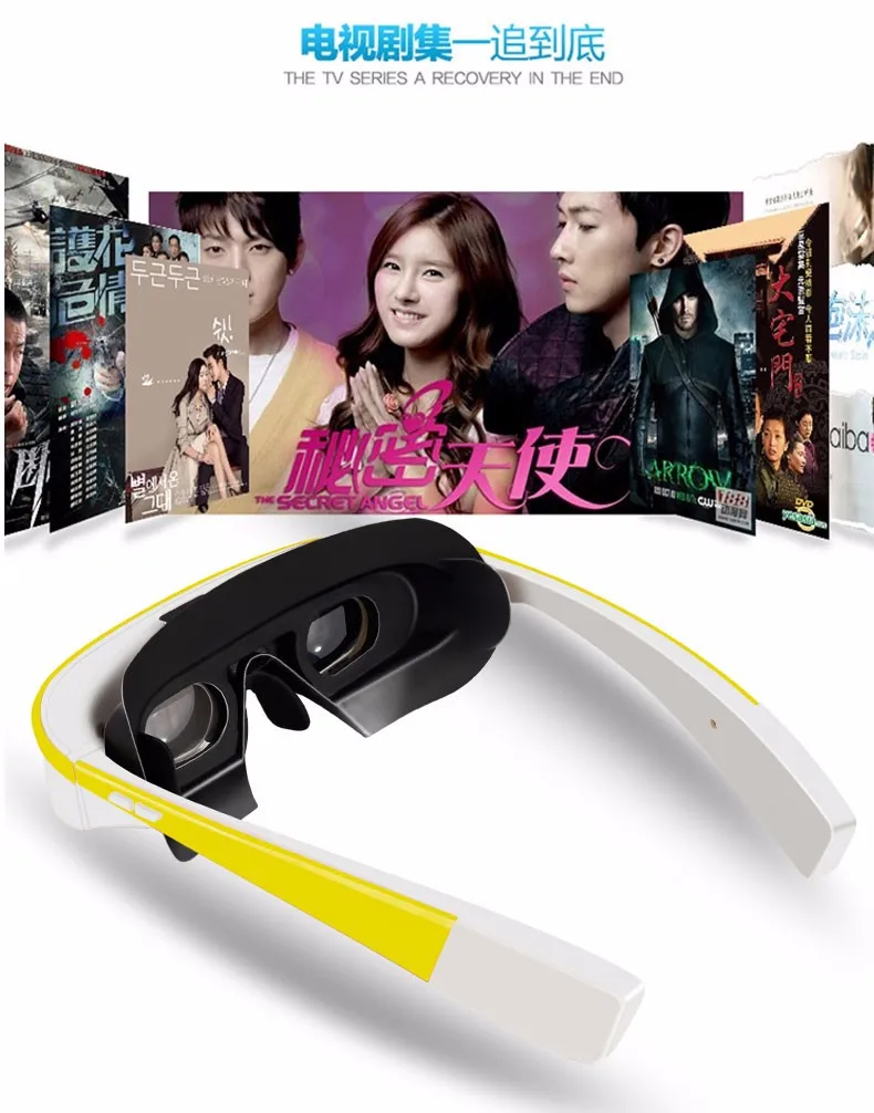 Upgradedversion! FullHD 1080P 98 дюймов v-экран Android 5,1 OS WiFi сенсорная кнопка трек шар опера браузер 3D смарт видео очки