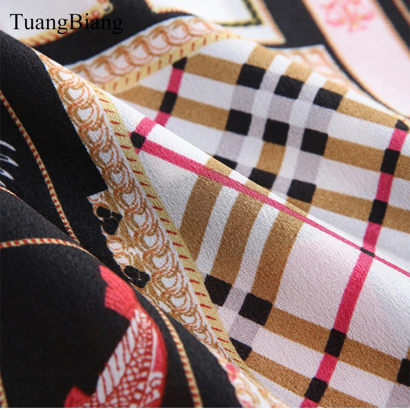 2018 Осенняя Женская Тонкая шелковая атласная рубашка с принтом Офисная Рабочая