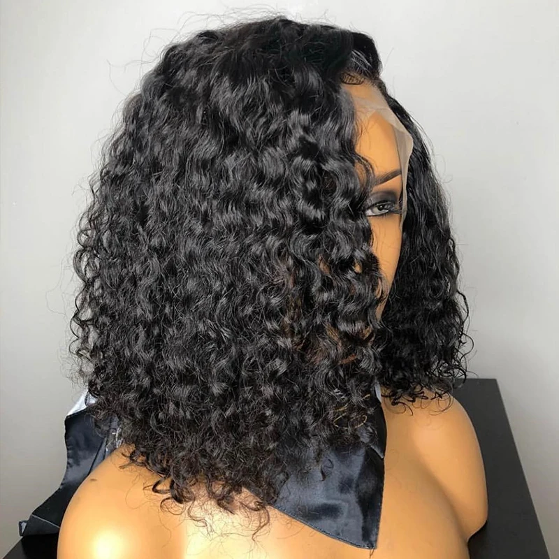 

Curly Lace Front Human Hair Wigs 150% 180% 250% Density 13x6 Brazilian Bob Lace Fronte Wig Pre Plucked Short Venvee Remy