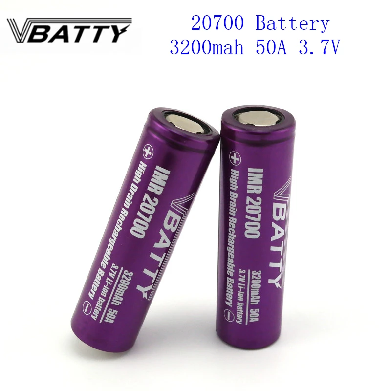1-7 шт./лот Горячая Vbatty 20700 батарея 3200 мАч 50A 3,7 в литий-ионная аккумуляторная батарея высокого стока 50A 20700 батарея очень дешево