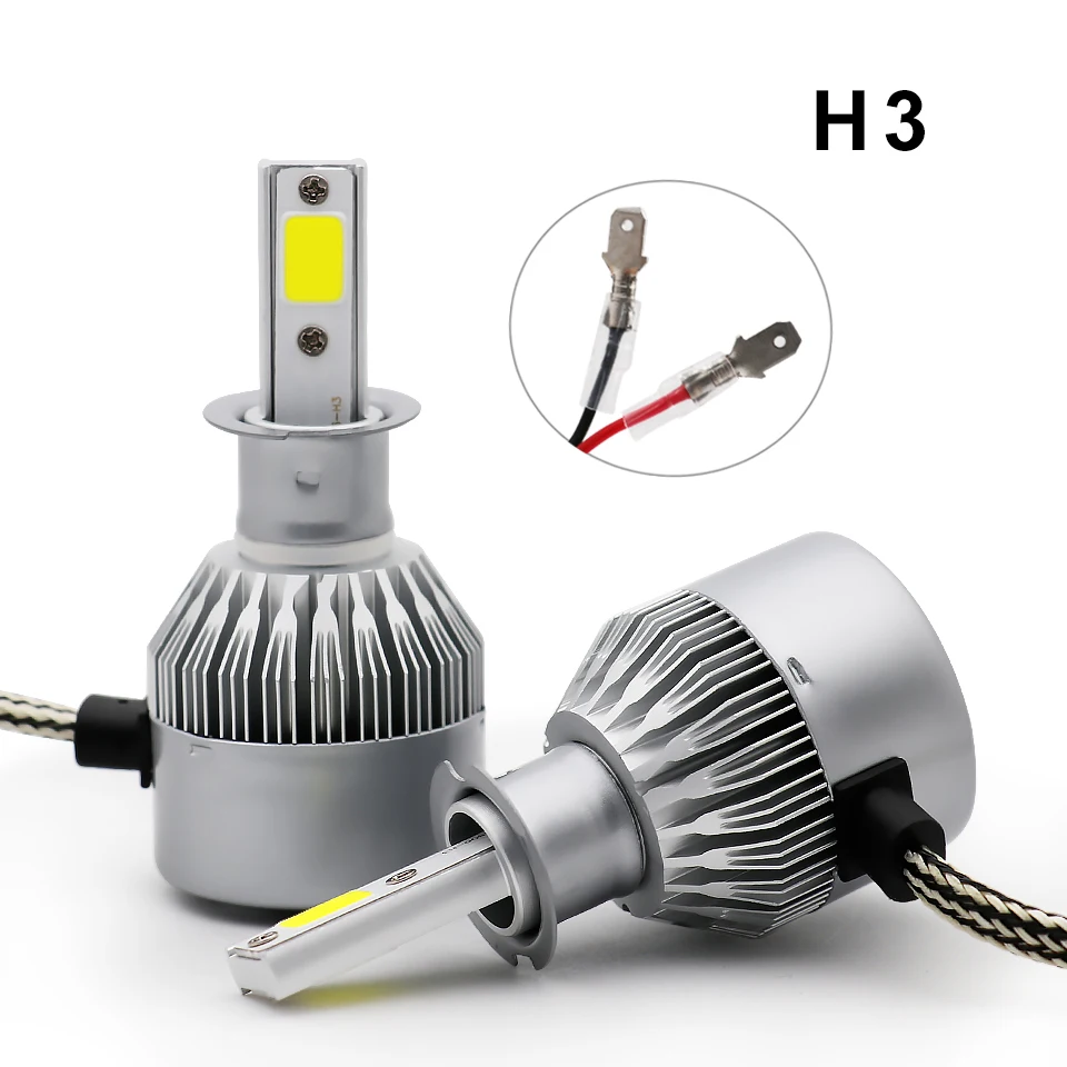 Горячие C6 все-в-одном автомобильные передние фары LED H 4 H1 9006 светодиодный налобный фонарик COB конверсионный Комплект DC 24V 8000LM 6500K белый луч лампы для автомобилей