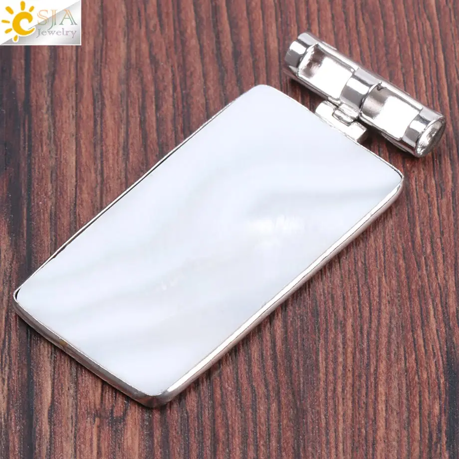 CSJA прямоугольник абалона Устрица Пауа ракушка маятник ожерелья подвески для