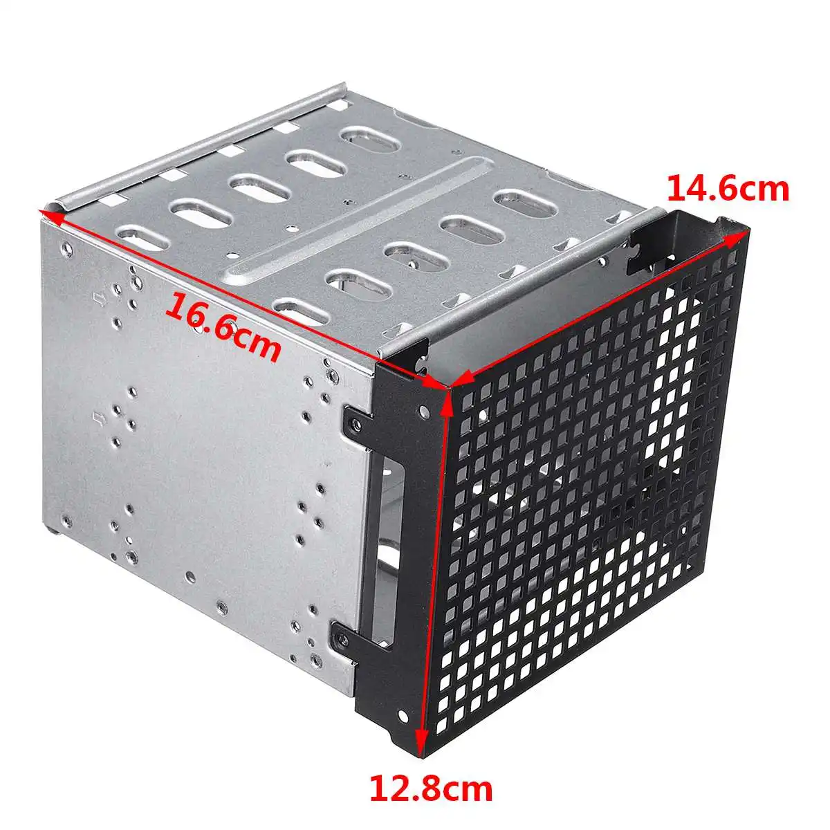 

5.25" to 5x 3.5" SATA SAS HDD Cage Rack Hard Drive Tray Caddy Adapter Converter with Fan Space Slivers