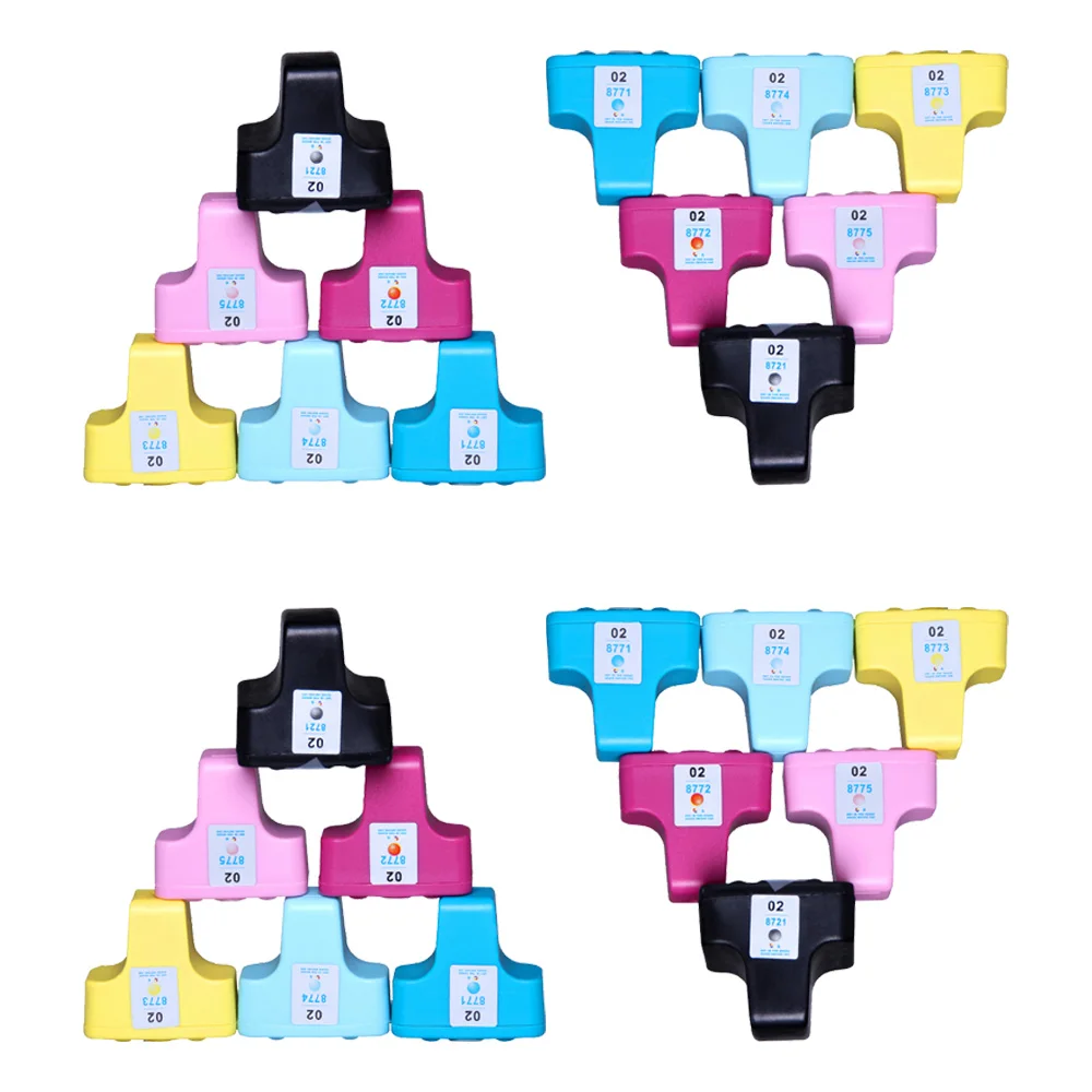 cartuchos de tinta compativeis com 24 pk para hp02 c8721w c8771w c8772w c8773w c8774w c8775w