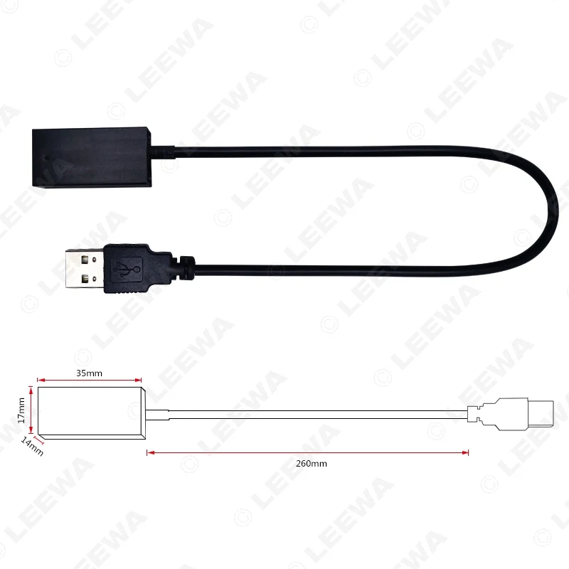 LEEWA 10 шт. USB AUX удлинитель Кабель адаптер провод для MITSUBISHI Outlander/ASX/Lancer 2009 + OEM