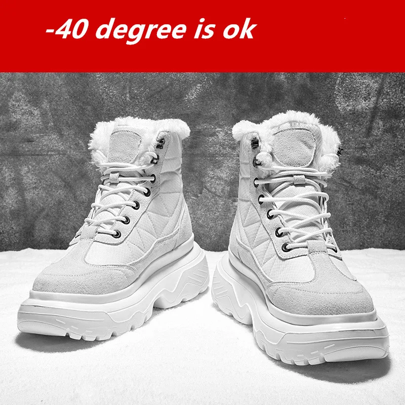 Мужские Зимние ботильоны на платформе с бархатным мехом|Ботинки челси| |