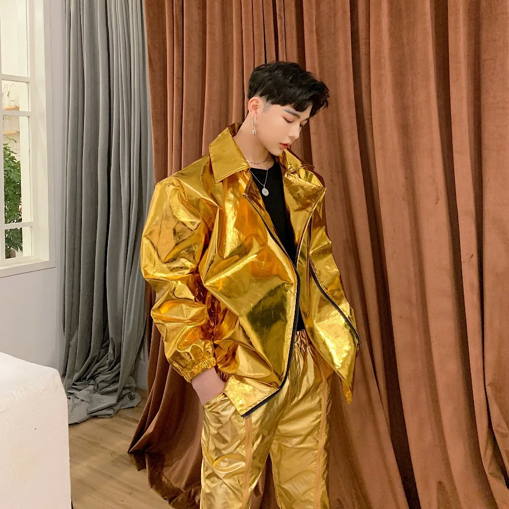 M xxxl 2019 Новая мужская хип хоп ветрозащитная блестящая куртка ди джей в ночном