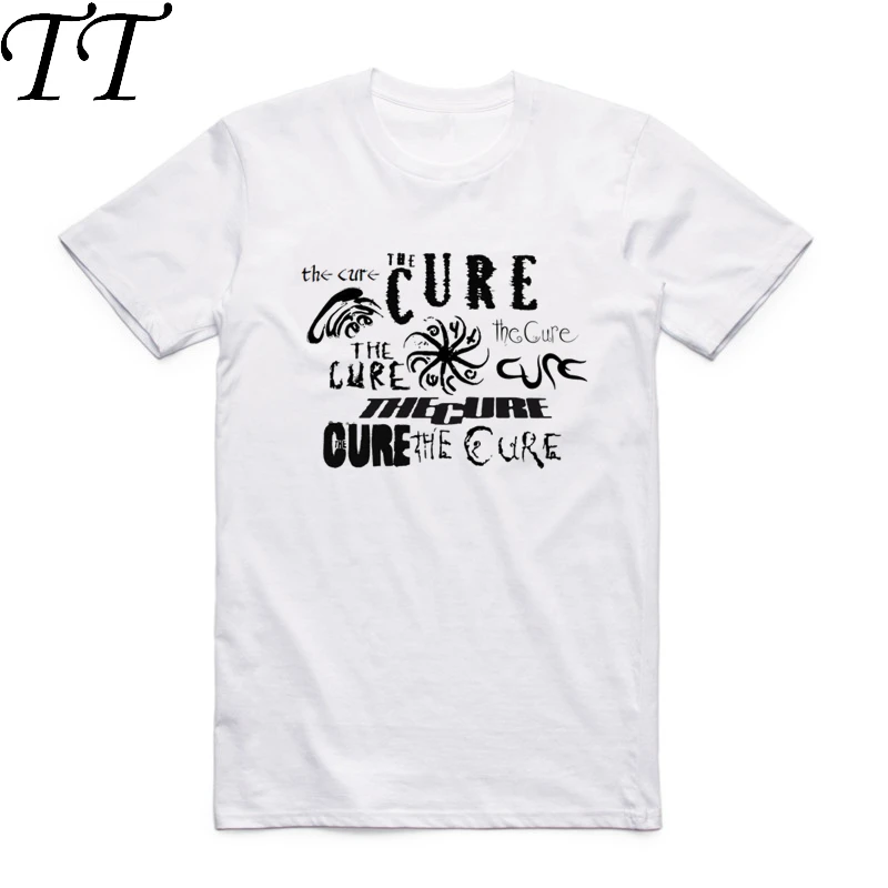 Мужская и женская футболка с принтом рок группы The Cure летняя круглым вырезом