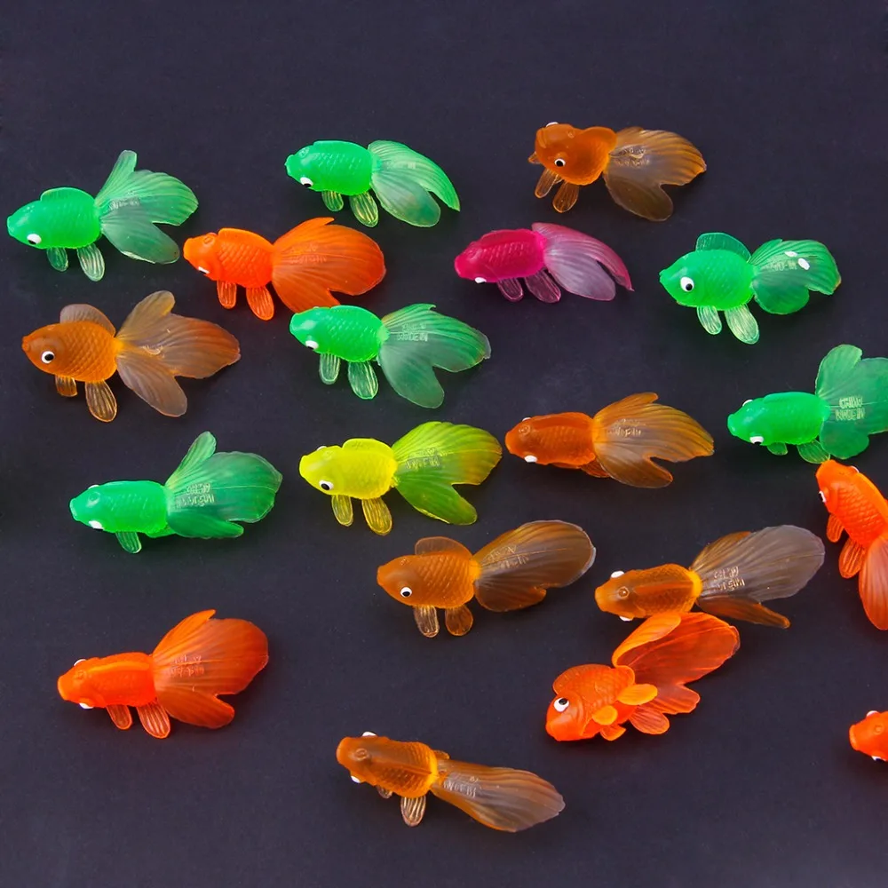 HBB 20pcs Rubber Simulation Small Goldfish Gold Fish Kids Toy Decoration Bath | Игрушки и хобби