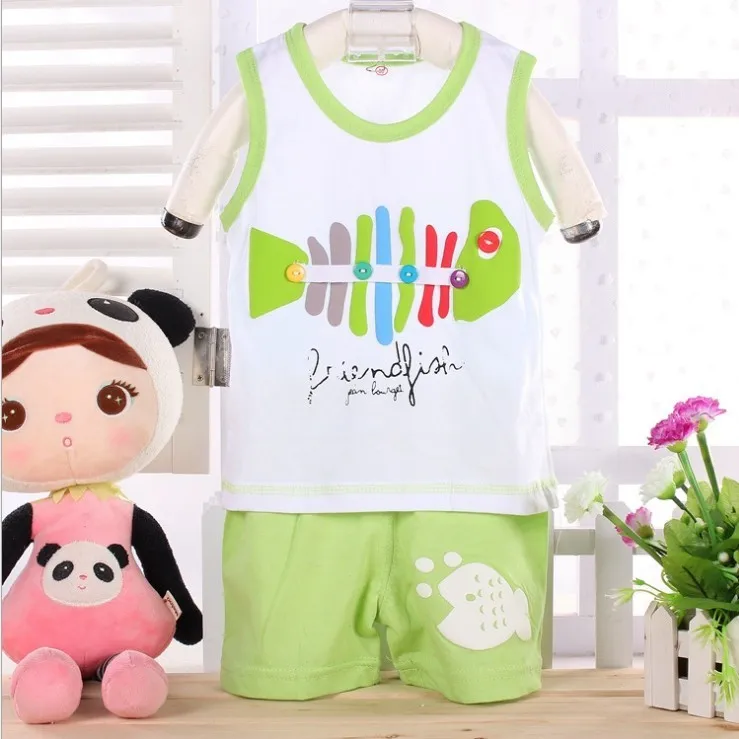 Комплект детской одежды повседневные Костюмы для мальчиков и девочек летний