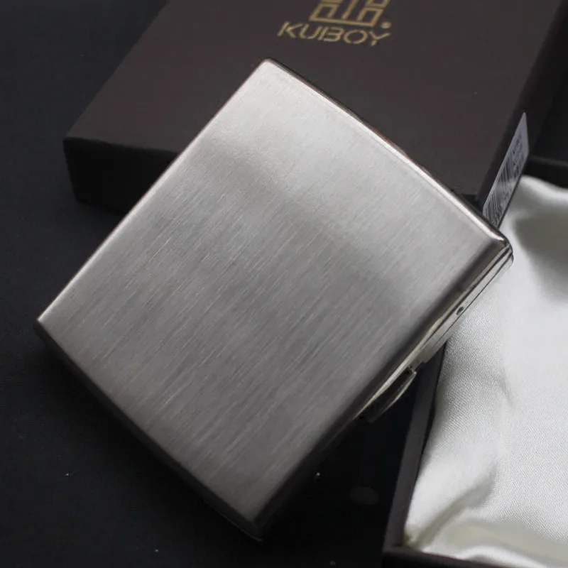 

KC2-01 Japanese Style Super Pocket Male Metal 20 Cigarette Case Stainless Steel Portable Cigarette Boxes