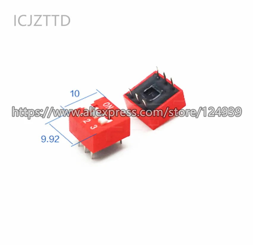 Новый переключатель прямых кодов DIP switch красного цвета DS-1P/2P/3P/4P/5P/6P/7P/8P/9P/10P/12P