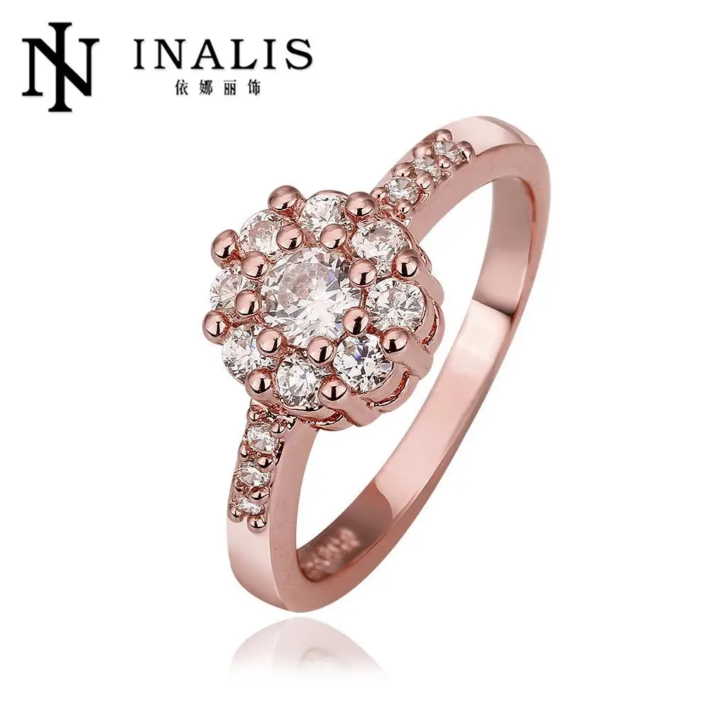 Свадебная мода Ювелирные Изделия Штампованные 18 К Золотые Кольца Для Женщин