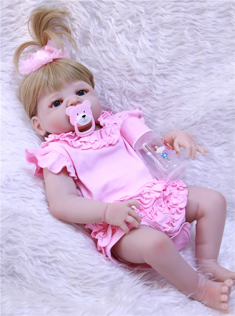 NPK baby doll reborn 23 ''полностью силиконовые куклы игрушки для девочек Подарочная