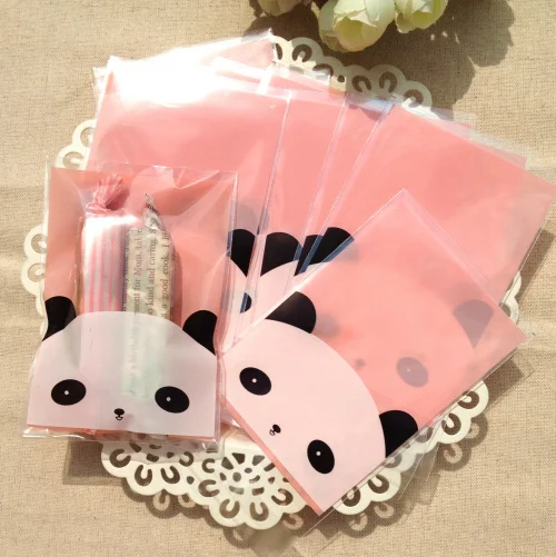 800 розовый панда целлофановый печенье мешок пластиковое прозрачное