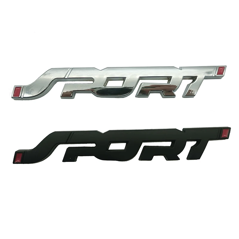 Car shape Metal 3D Chrome Silver / Black Auto Trunk Racing SPORT Word Letter Logo Emblem Badge Decal Sticker accessories | Автомобили и