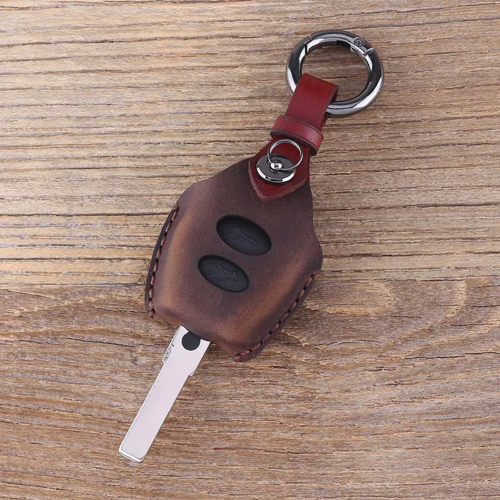 Чехол KEYYOU из натуральной кожи с 2 кнопками для VOLKSWAGEN VW Passat Polo Golf Sharan Bora, чехол для ключей, брелок для ключей автомобиля - Название цвета: color 4