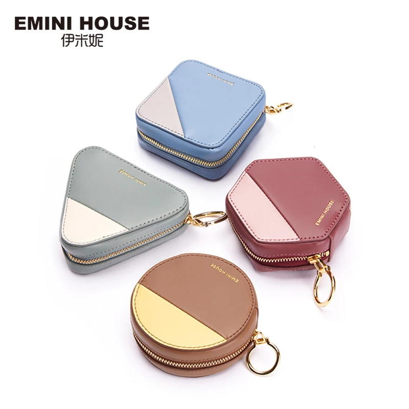 Мини кошелек EMINI HOUSE для мелочи Женский бумажник из спилковой кожи изысканный