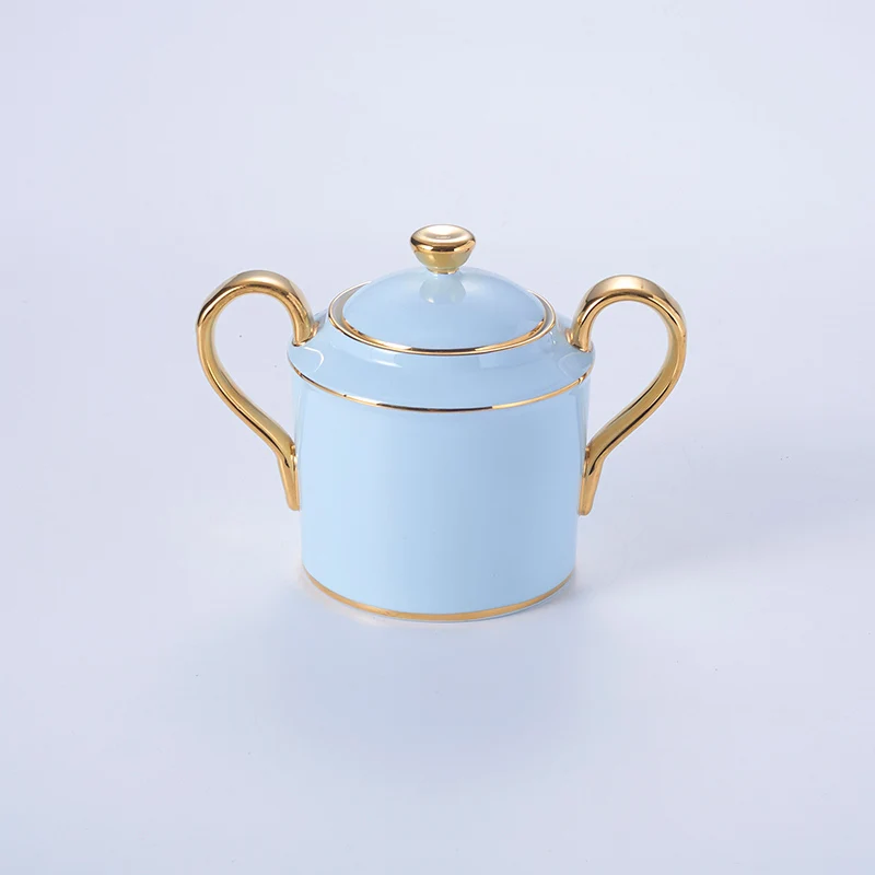 Sugar Bowl 400ml Золотой, синий, костяной фарфор, кофейный набор, роскошный фарфор, благородный чайный набор, расширенный горшок, чашка, керамическая кружка, сахарница, сливочник, чайная посуда - Цвет: Sugar Bowl 400ml