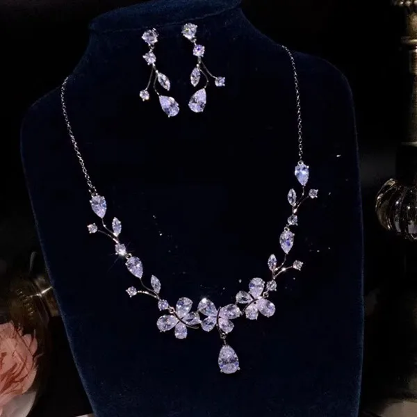 Модные дизайнерские Медь Jewelry 3A кубического циркония праздничный комплект |