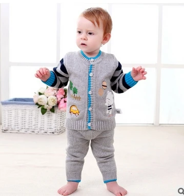 Вязаный осенний свитер для маленьких мальчиков и девочек детская трикотажная