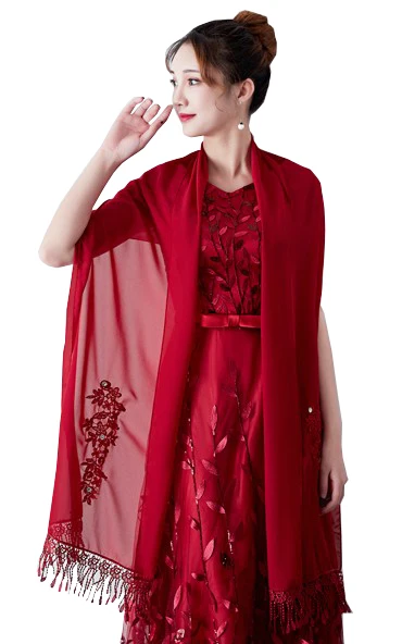 Длинная шифоновая кружевная шаль для невесты темно синие черные свадебные