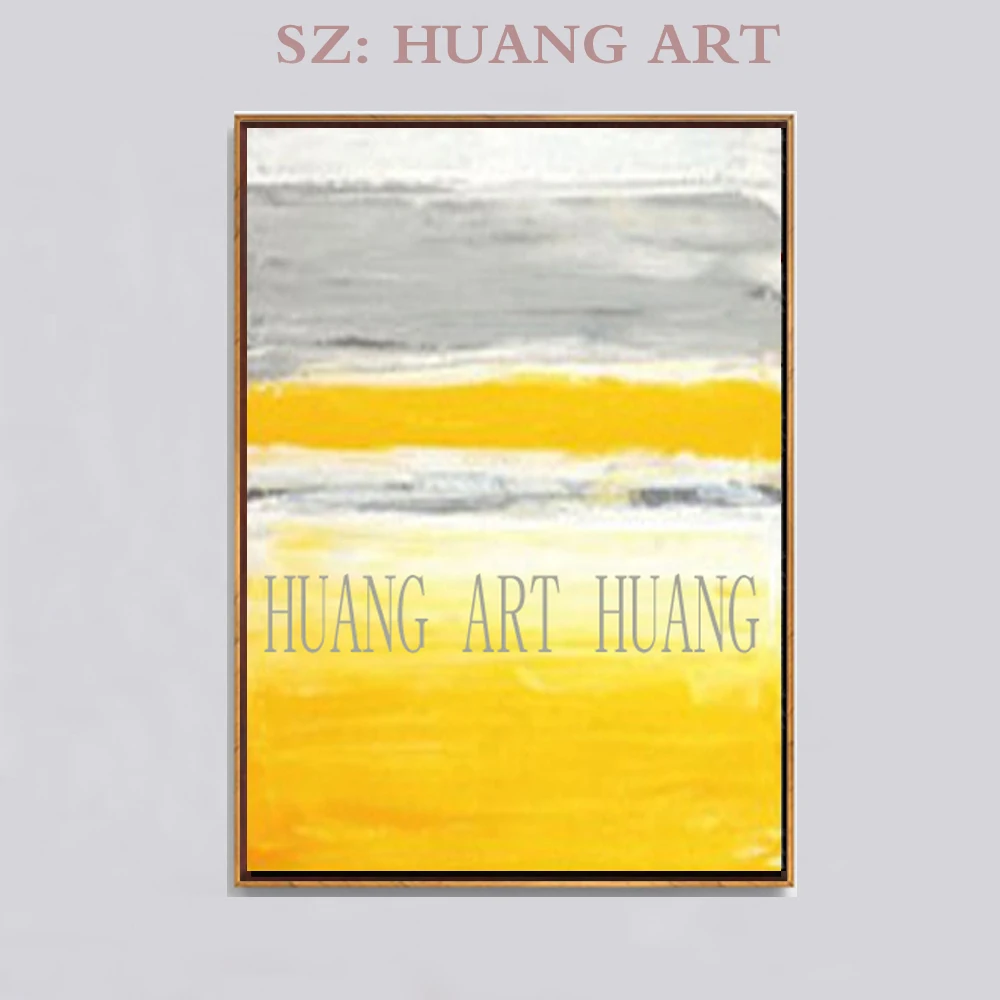 100% ручная роспись маслом на холсте Современная Абстрактная Золотая желтая