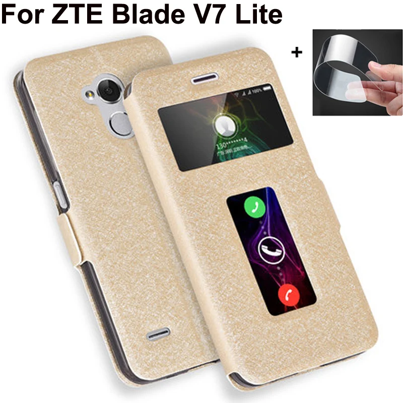 Чехол из искусственной кожи с открытым окном для ZTE Blade V7 Lite защитный чехол V 7