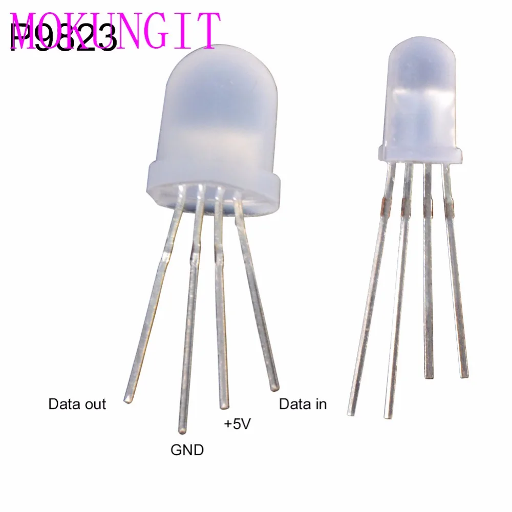 10 шт.-1000 шт. DC5V PL9823 F5 5 мм F8 8 мм круглый RGB светодиодный P9823 чипсет внутри RGB Полноцветный матовый светодиодный чипы
