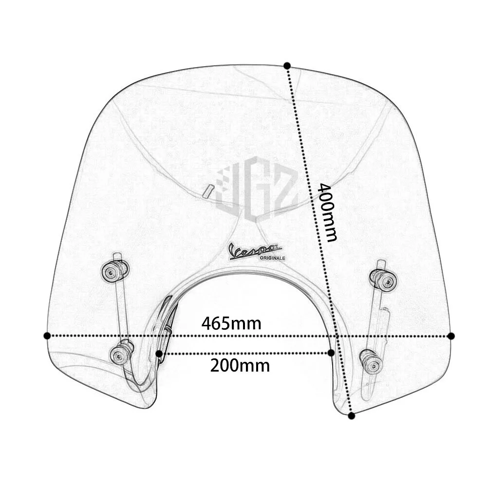 Экран на лобовое стекло для мотоцикла акриловый экран ветровое VESPA GTS 250 300