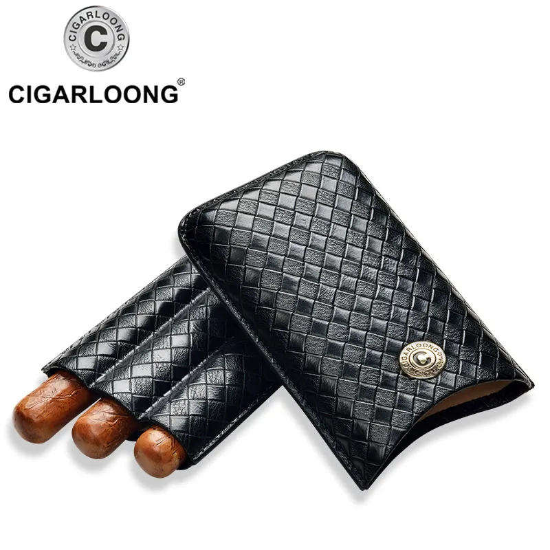 

CIGARLOONG Cigar Case Woven Cigar Case Holster 3 Pack Cigar Case CP-1018b