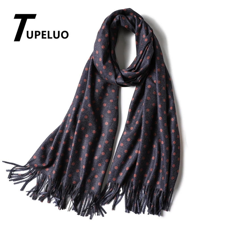 Dot Print Cashmere Scarf Women Thick Warm Shawls and Wraps Winter Scarves Long Pashmina Fashion Tassels Neck Scarfs Hijab Femme