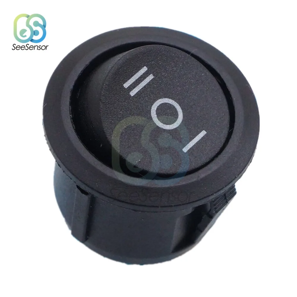 Black 3Feet 3Files 10 шт. мини 3 Pin SPDT ВКЛ-ВЫКЛ кнопочный переключатель Набор Оснастки тумблер круглый черный красный зеленый желтый DIY Электронный - Цвет: Black 3Feet 3Files