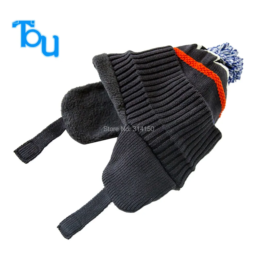 Теплый трикотажный детский шапочка со стильными полосками для мальчиков на зиму - 1 шт. Бесплатная доставка.