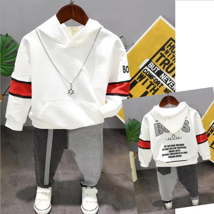 

Hot Fashion Long Sleeve Baby Boys Clothing Suits Children Clothing Set Baby Clothes Cotton Hoodies and Jeans 2pcs Boys Set 2-7Y