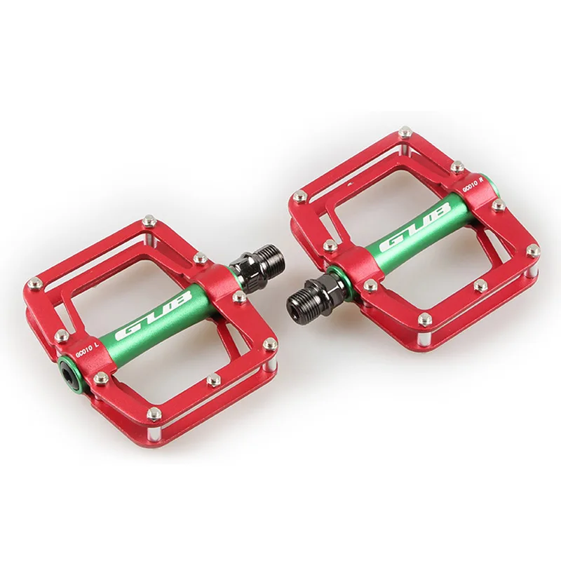 GUB GC-010 DU герметичный подшипник велосипедные педали 305 г 3 цвета алюминиевый сплав платформа 9/1" CR-MO педаль детали велосипеда - Цвет: Red Green