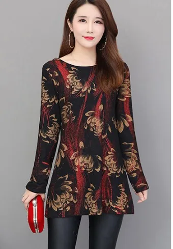 No 2 pattern Базовые Рубашки, блузка,, женская мода, длинный рукав, Элегантная Леди, темперамент, цветочный принт, винтажная Кружевная туника, блузка, 4XL 3X - Цвет: No 2 pattern