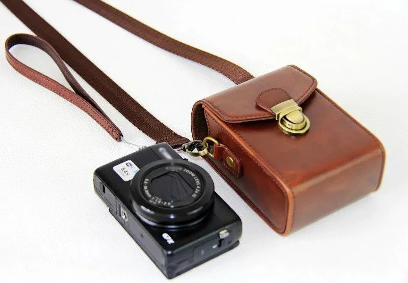 Из искусственной кожи Камера чехол для Canon G9X G7X G7X Mark II SX710 SX700 SX720 S95 S90 SX260 SX240 SX275 N100 жесткая Сумочка через плечо