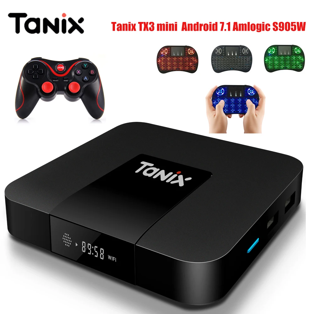 Tanix TX3 Мини Смарт ТВ Box Amlogic S905W set top tv Box 2,4 ГГц Wi-Fi Android 7,1 2G DDR3 16G 4K HD H.265 Media Player pk x96