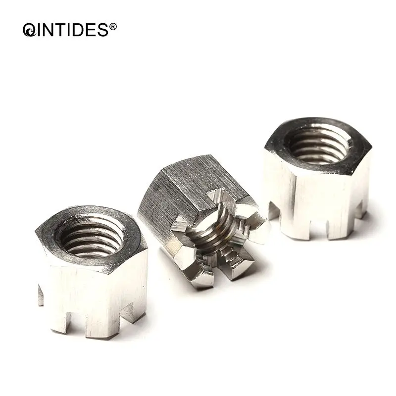 QINTIDES M6 M8 M10 M12 M14 шестигранные щелевые гайки тип 1 тонкие для замка с метрической