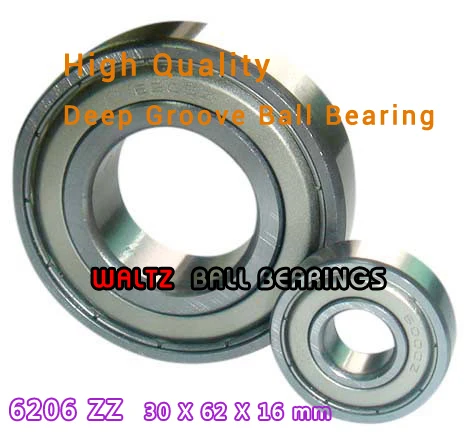 Апертура 30 мм высококачественный шариковый подшипник с глубоким желобом 6206 30x62x16