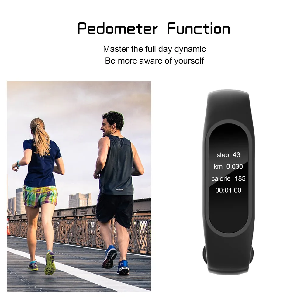 FORCA M2 Smart Bracelet Passometer Fitness Tracker Sleep Activity Push Message for Women Men and Child | Электроника