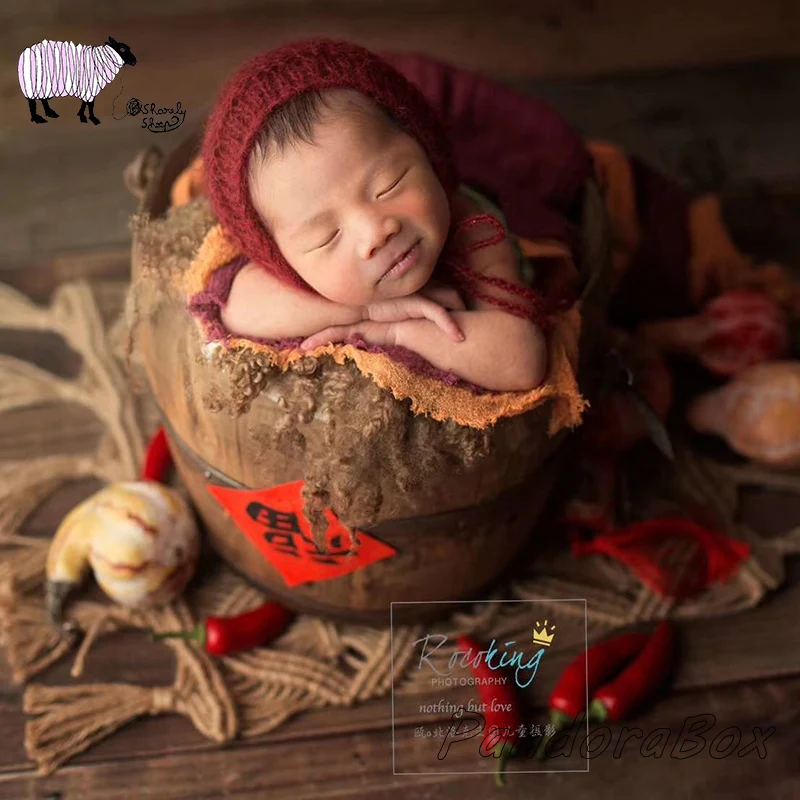 Реквизит для фотосъемки новорожденных детей 100% одеяло ручной работы с