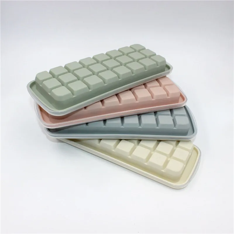 24 Cavity Ice Cube Tray with Removable Lid Silicone Reusable Cubes Mold DIY Fruit Cream Maker Mould Kitchen Bar Tools | Дом и сад